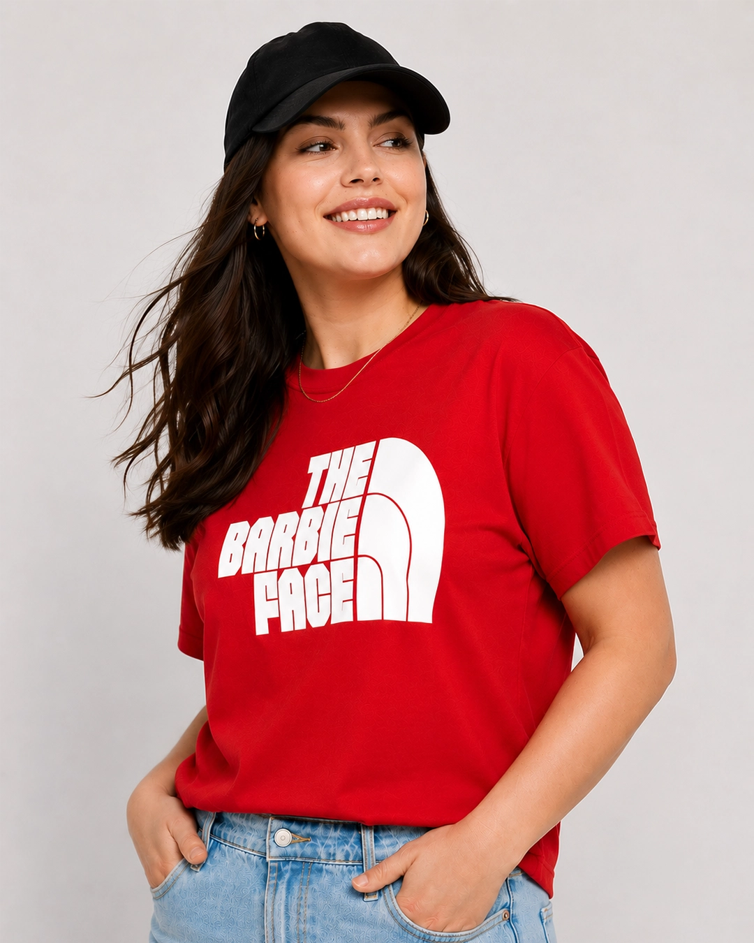 The Barbie Face Oversized Graphic T-Shirt