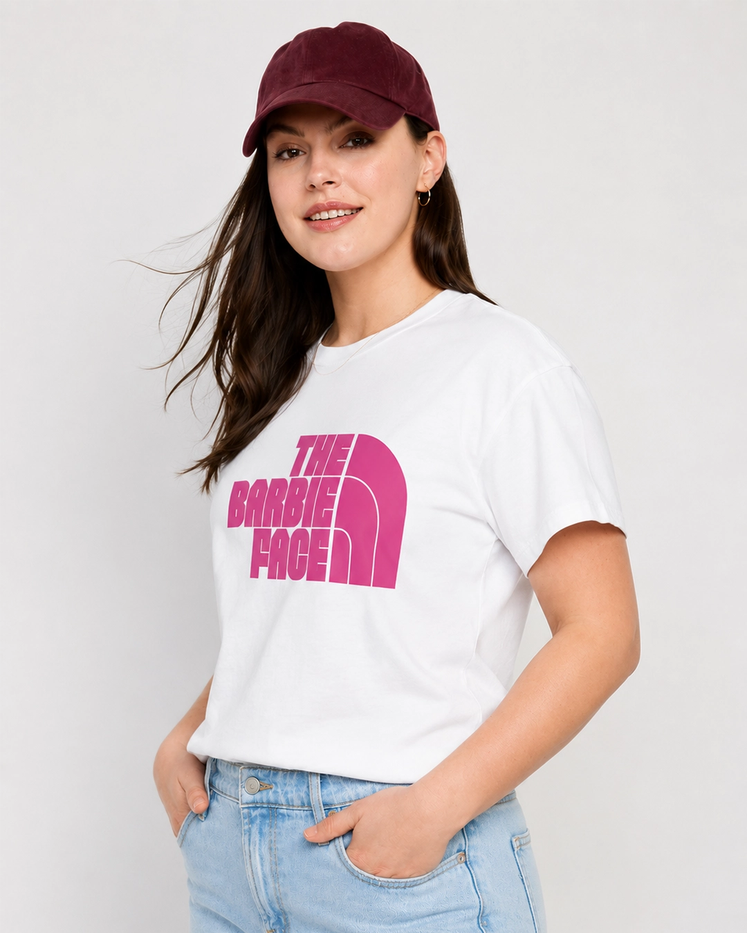 The Barbie Face Oversized Graphic T-Shirt