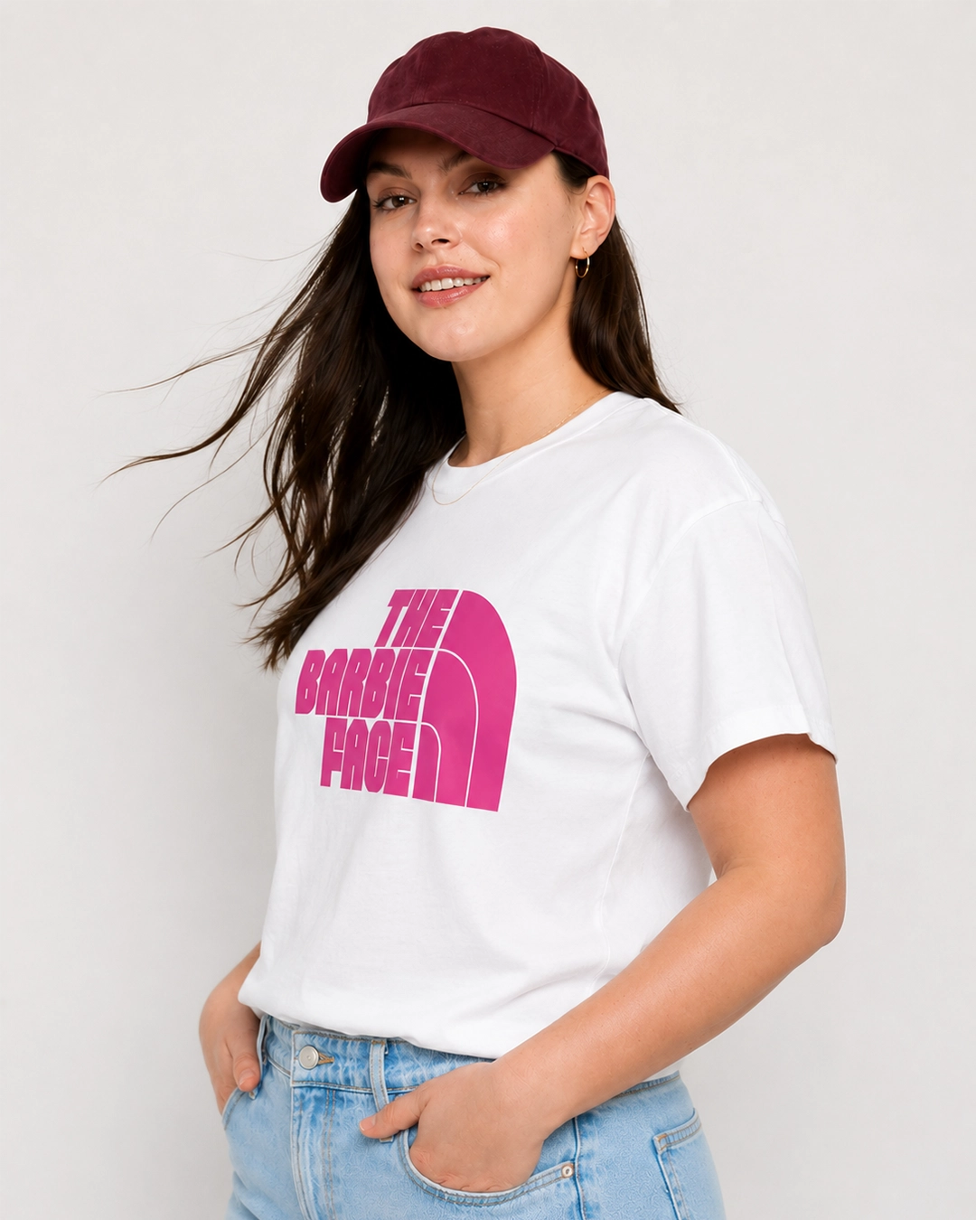 The Barbie Face Oversized Graphic T-Shirt