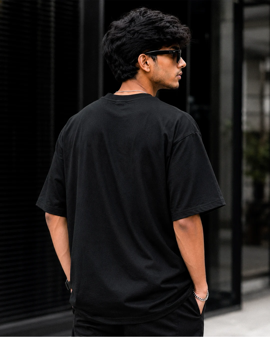 Premium black streetwear t-shirt with bold Thalapathy print