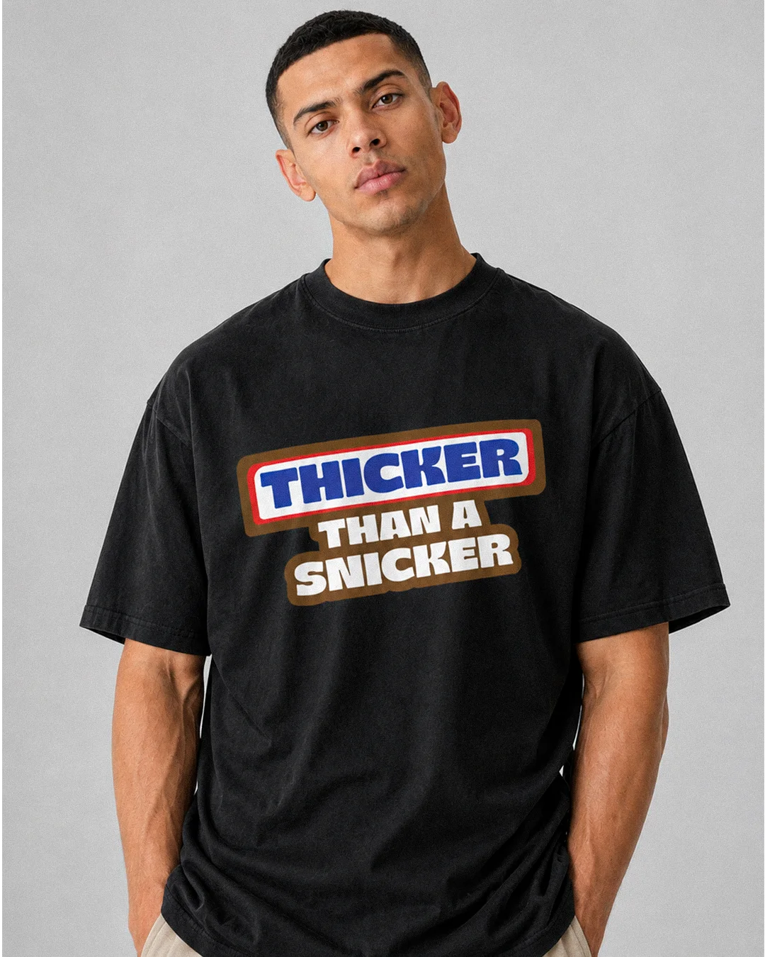Thicker Than A Snicker Oversized Graphic T-Shirt